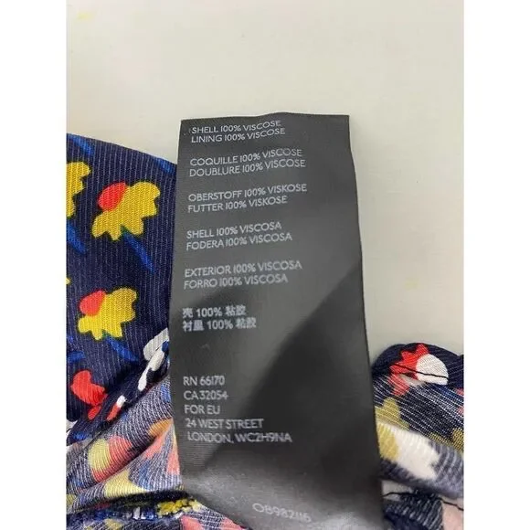 Cottagecore Maeve Floral Print Dress Blue Orange Yellow Puff Sleeve Twee Size 6 - Picture 9 of 11